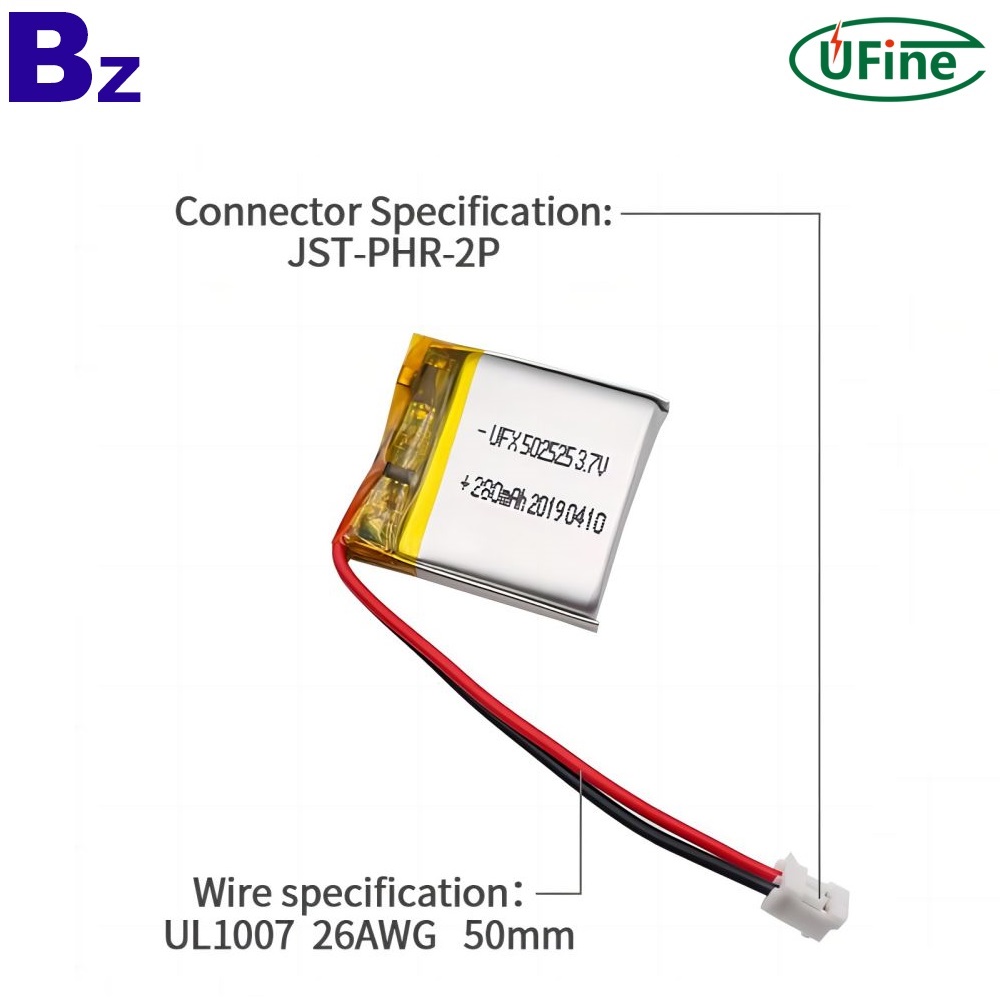 원격 제어용 3.7V 280mAh 배터리