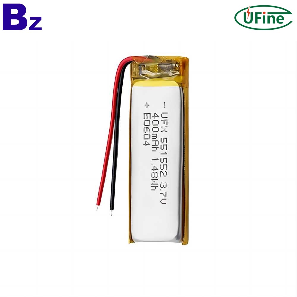 551552 3.7V 400mAh 리튬 이온 배터리