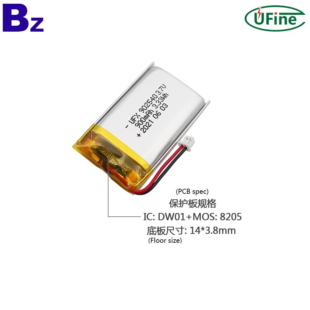 902540-3.7v-900mah-2